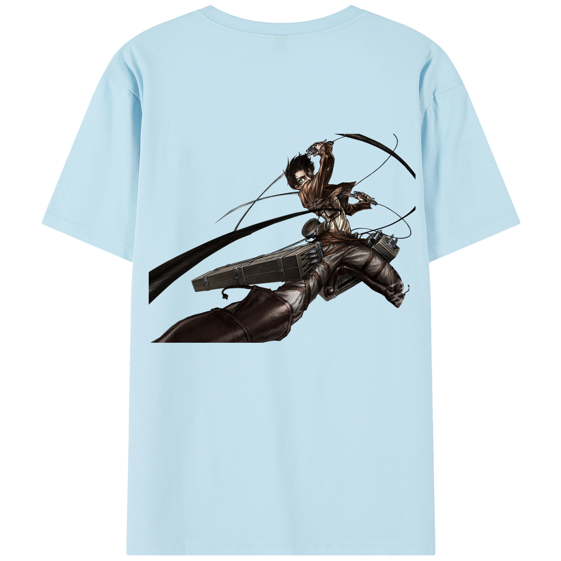 （画像用） 進撃の巨人 エレン･イェーガー Attack on Titan Eren Jäger 綿100％半袖Tシャツ（背面プリント）